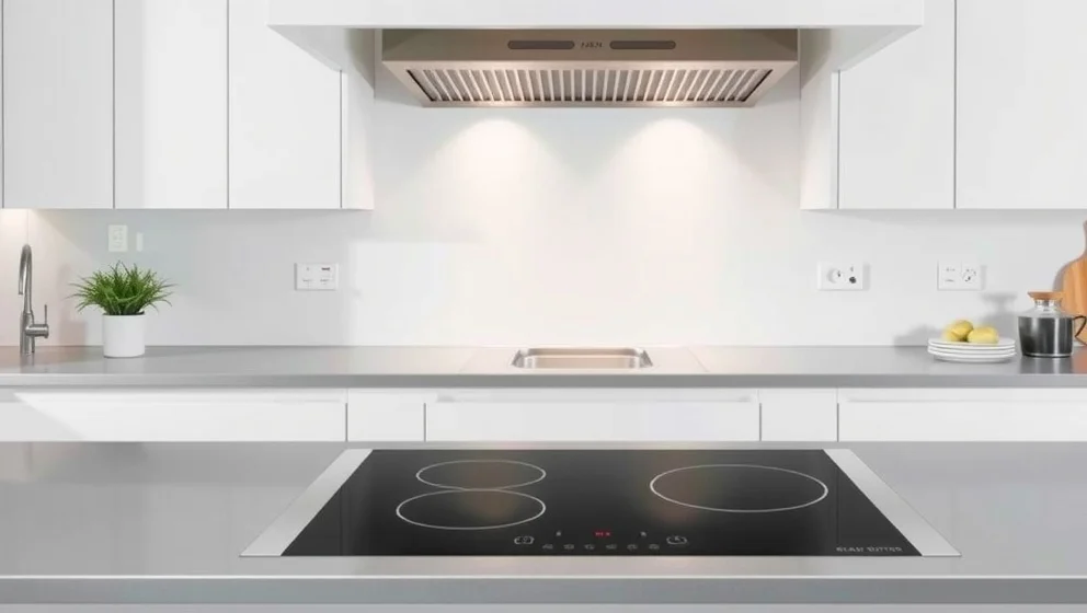 Induktionshäll med inbyggd fläkt sparar plats